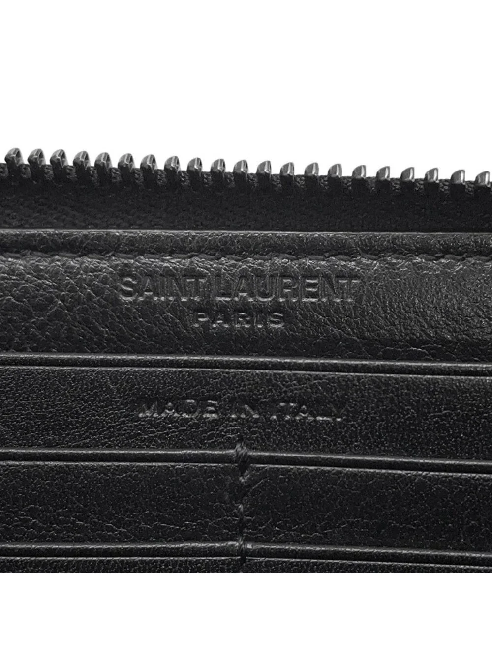 Saint Laurent Paris Wallet le Monogram Zip Around Leather Black - Picture 8 of 9